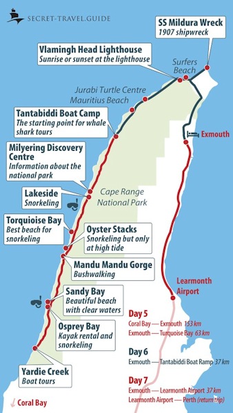 Cape Range NP map