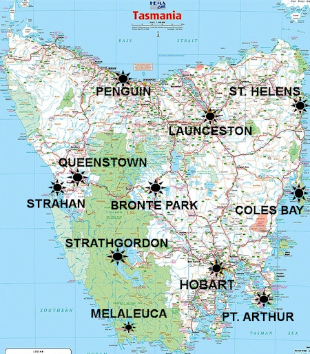 Tasmania map